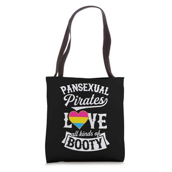 Pansexual Pirates Love All Kinds Of Booty Pan Pride Funny Tote Bag O_O - Picture 1 of 4